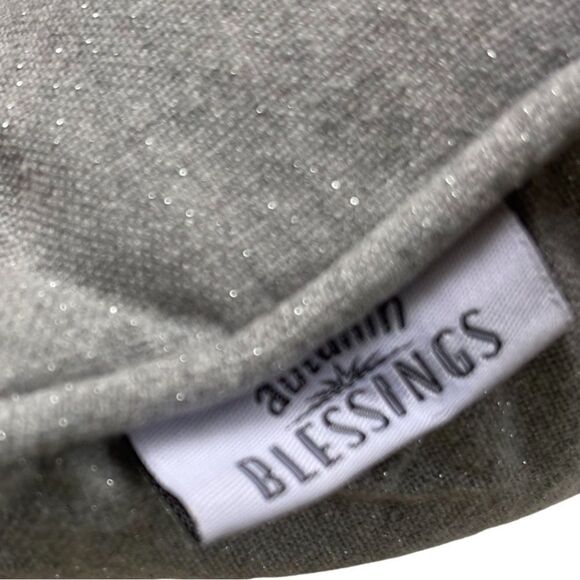 Autumn Blessings Pumpkin Sequined Accent Pillow NWOT - Picture 4 of 6